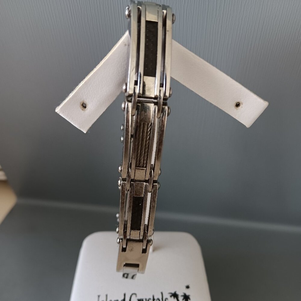 Men's Stainless Steel Carbon Fiber Bracelet